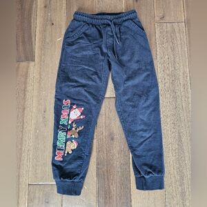 Little Kids Boys Navy Christmas Jogger Pants Santa Print Size 7–8